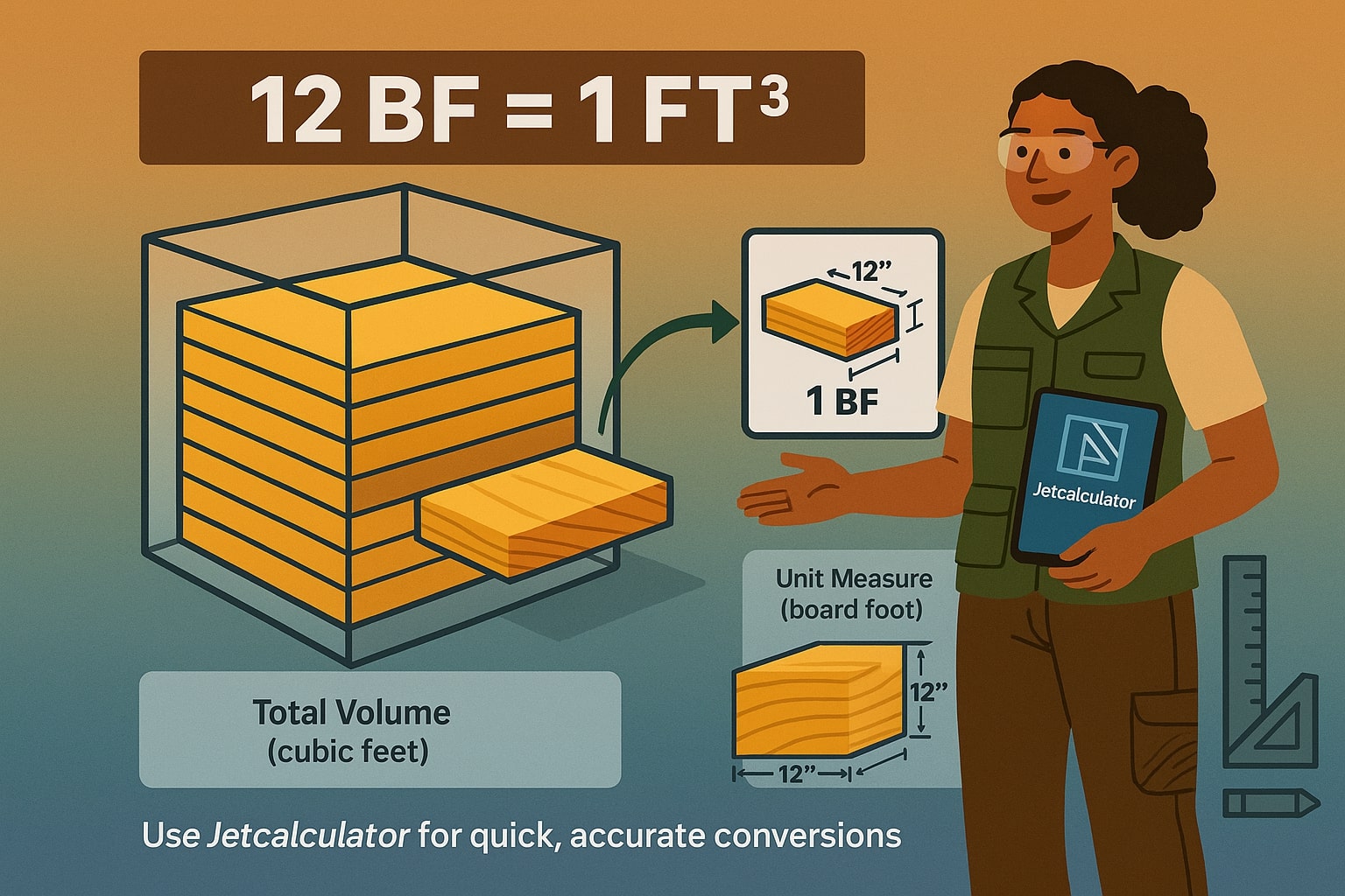 เครื่องมือแปลงบอร์ดฟุตเป็นลูกบาศก์ฟุต