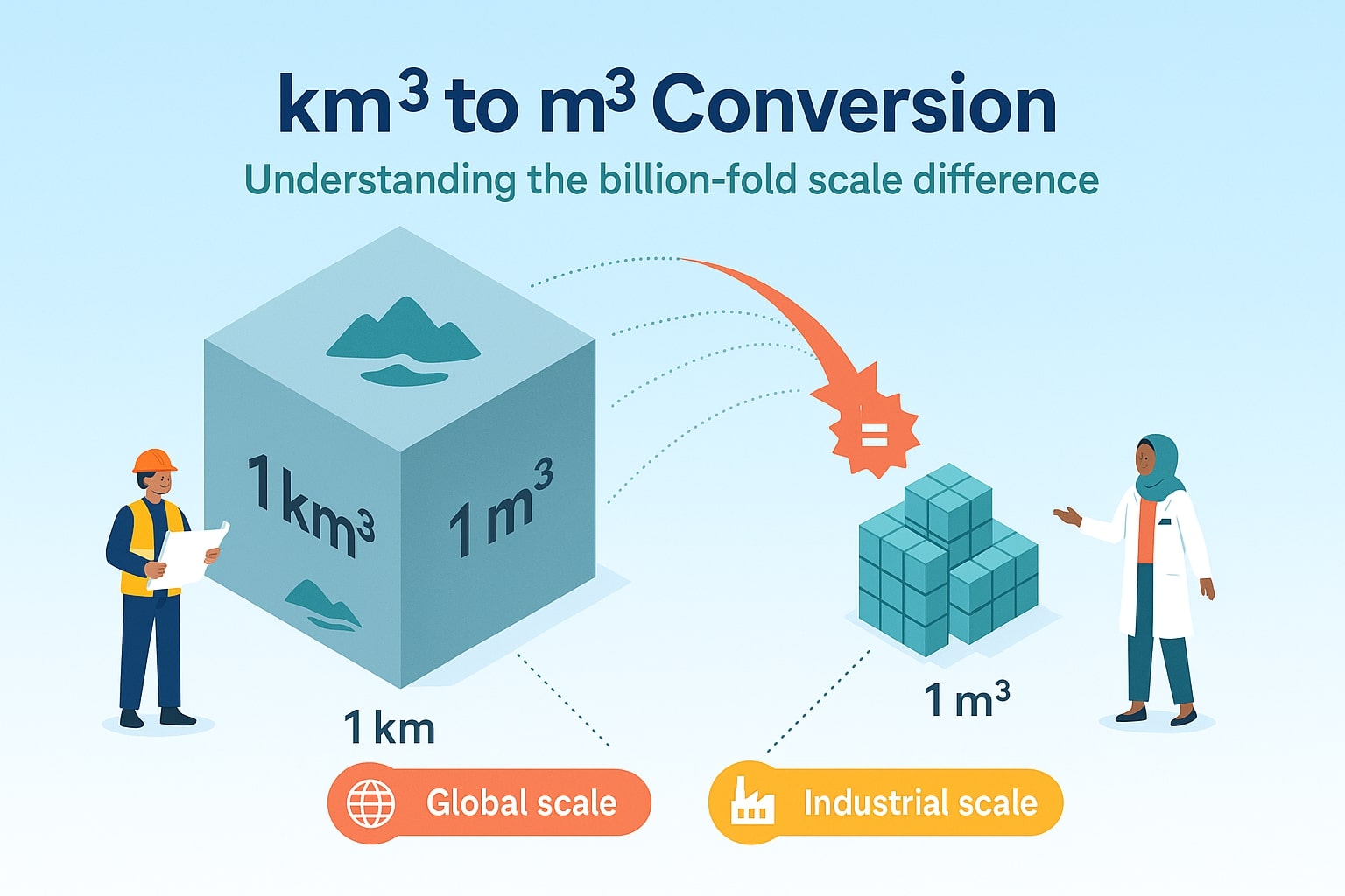 เครื่องมือแปลงลูกบาศก์กิโลเมตรเป็นลิตร
