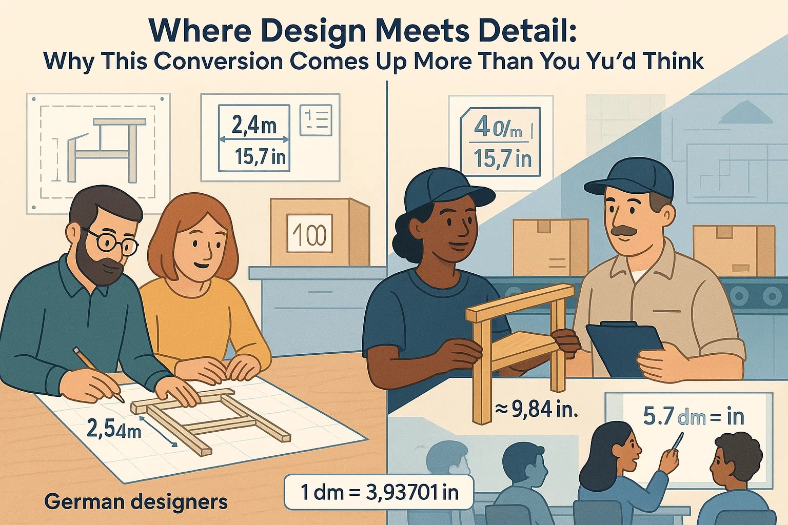 เครื่องมือแปลงเดซิเมตรเป็นนิ้ว