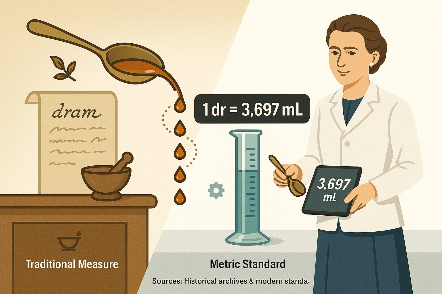 เครื่องมือแปลง Drams เป็นมิลลิลิตร