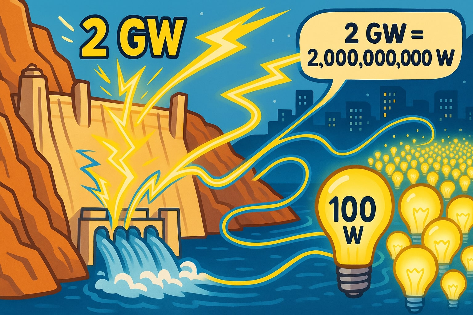 เครื่องมือแปลงกิกะวัตต์เป็นวัตต์