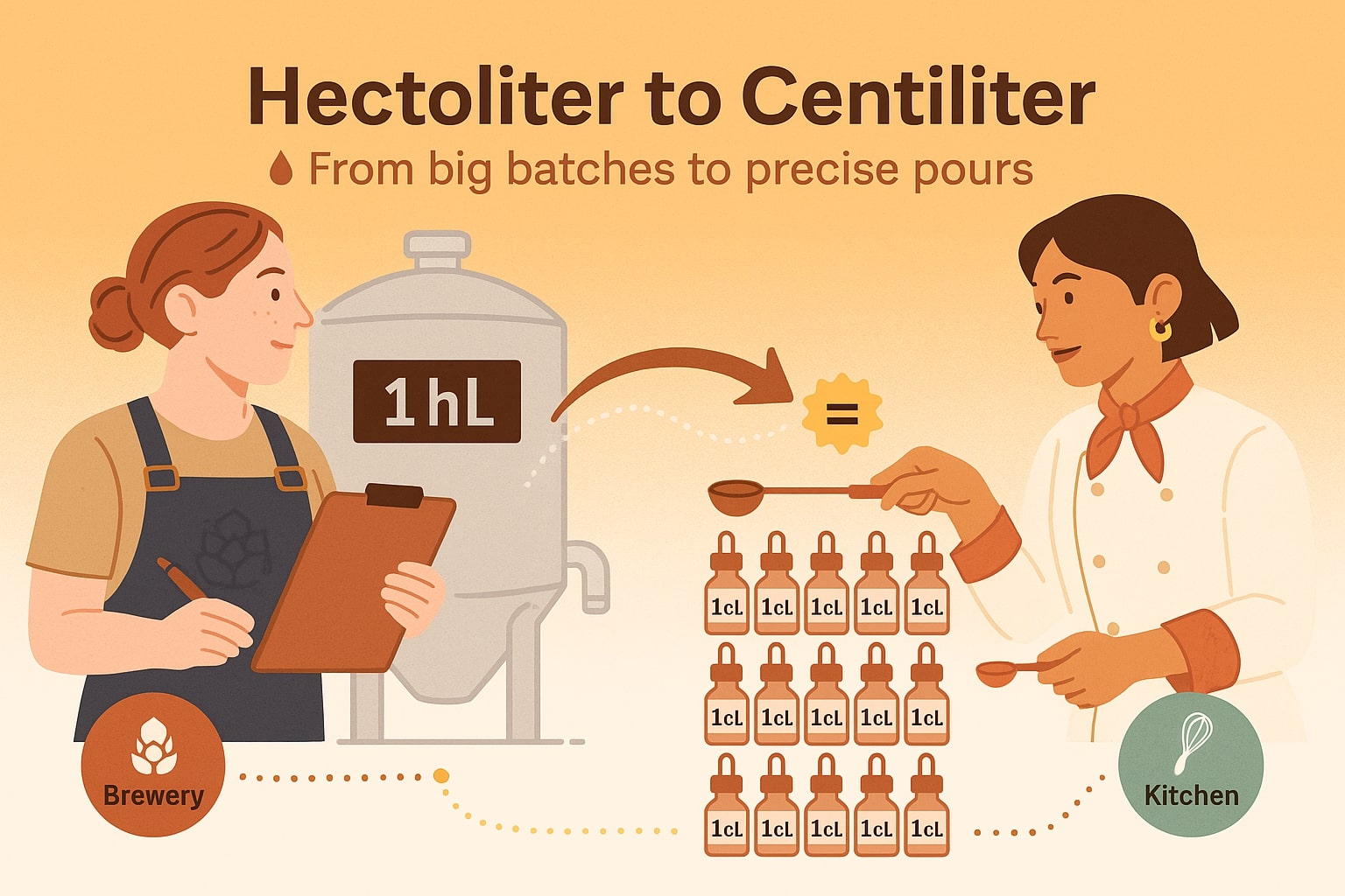 เครื่องมือแปลง Hectoliters เป็น Centiliters