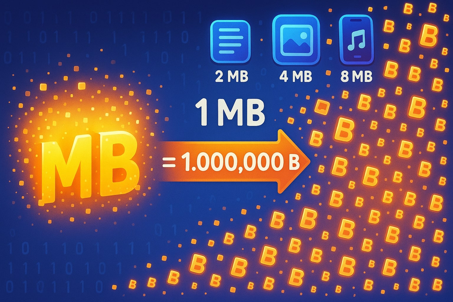 เครื่องมือแปลงเมกะไบต์เป็นไบต์