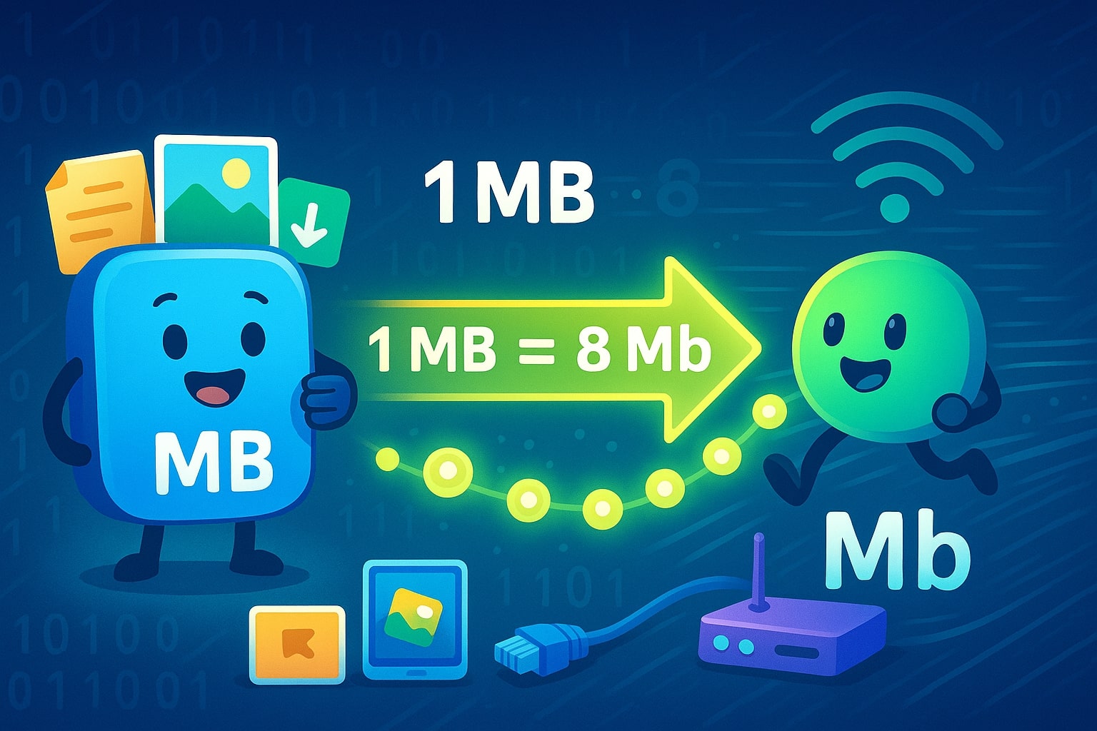 เครื่องมือแปลงเมกะไบต์เป็นเมกะบิต