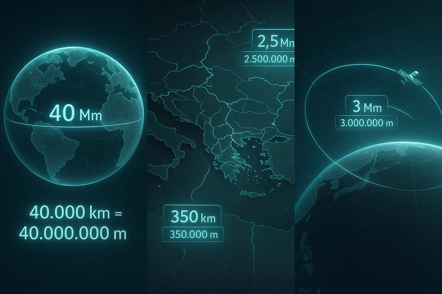 เครื่องมือแปลงเมกามิเตอร์เป็นเมตร