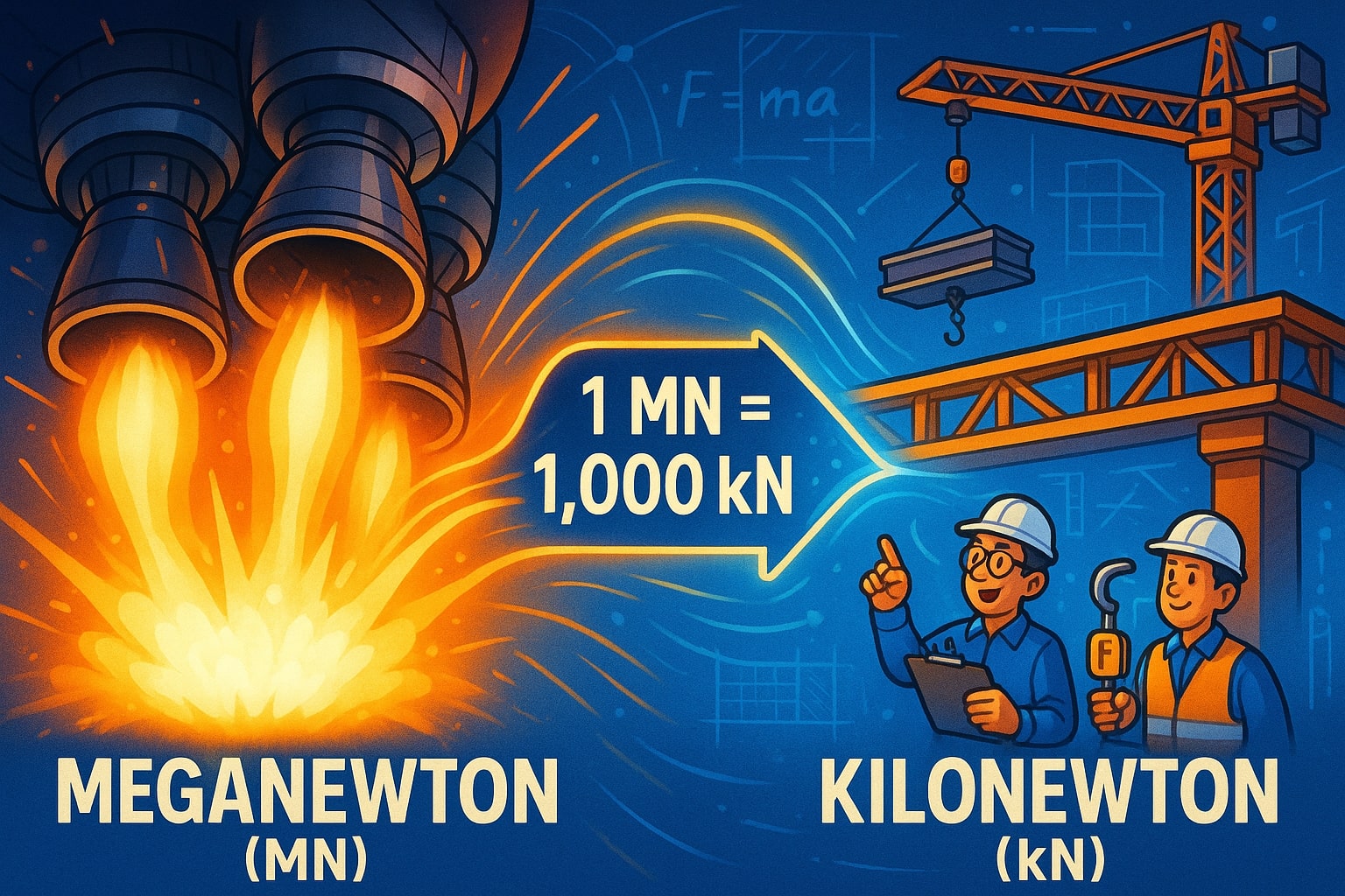 เครื่องมือแปลงเมกา นิวตันเป็นกิโลนิวตัน