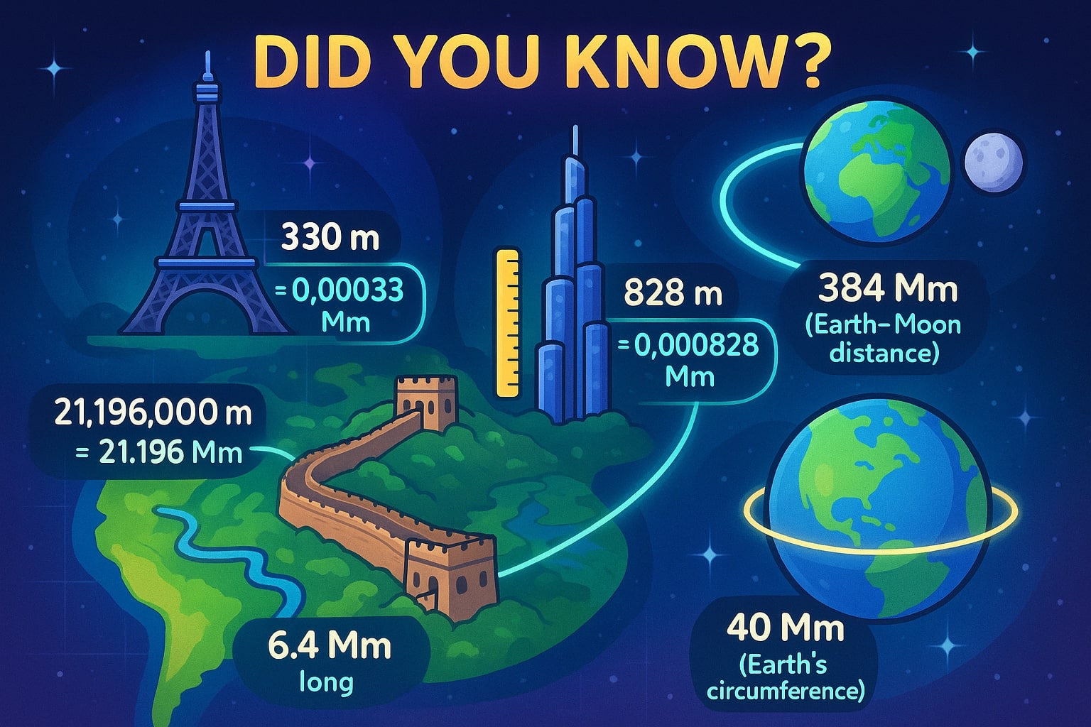 เครื่องมือแปลงเมตรเป็นเมกะเมตร