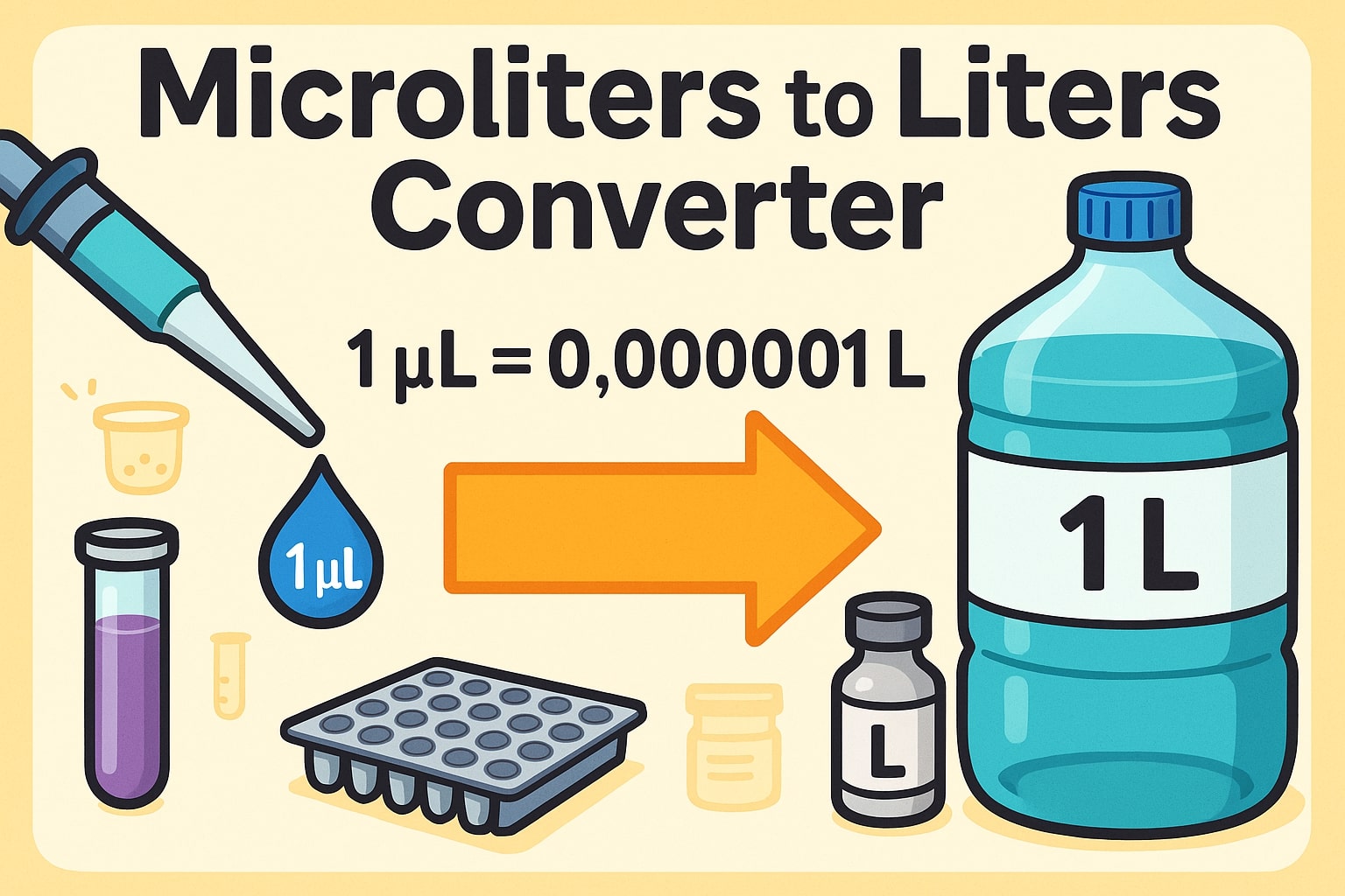 เครื่องมือแปลงไมโครลิตรเป็นลิตร