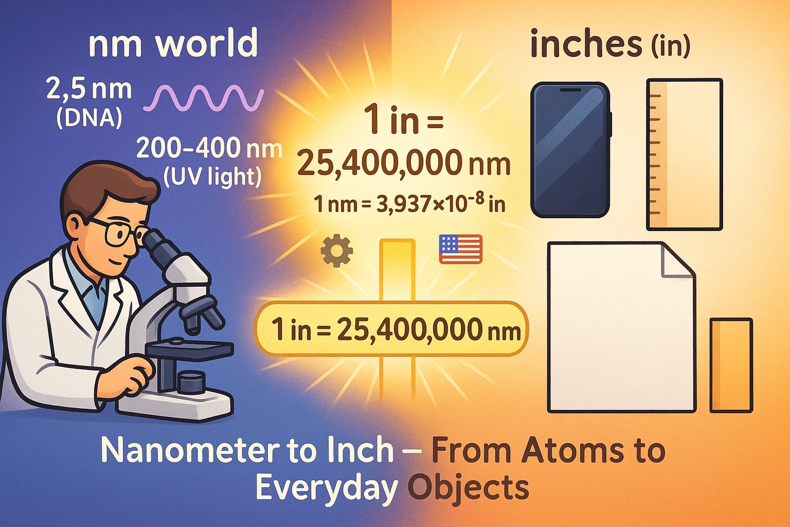 ตัวแปลงนาโนเมตรเป็นนิ้ว