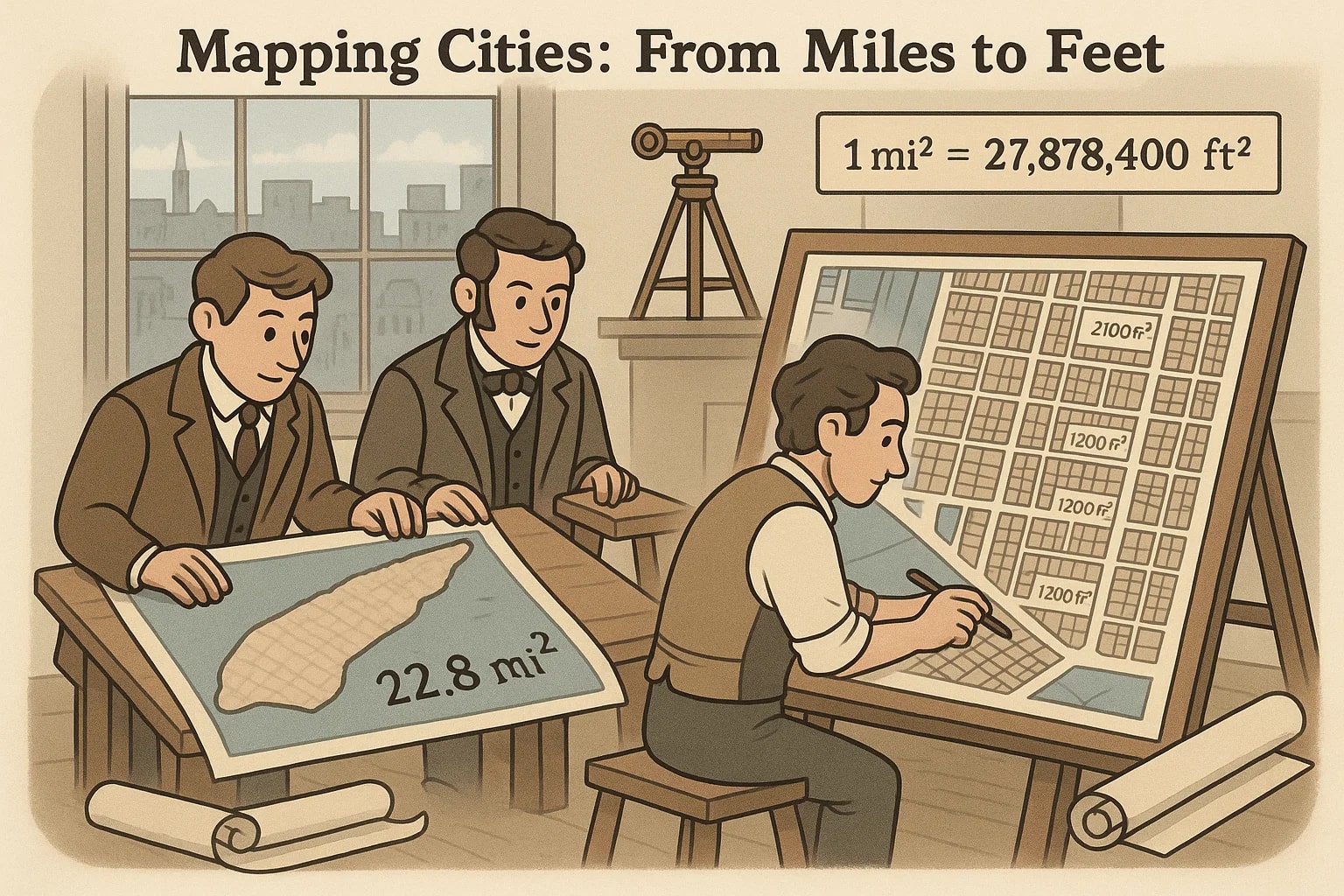 เครื่องมือแปลงตารางไมล์เป็นตารางฟุต