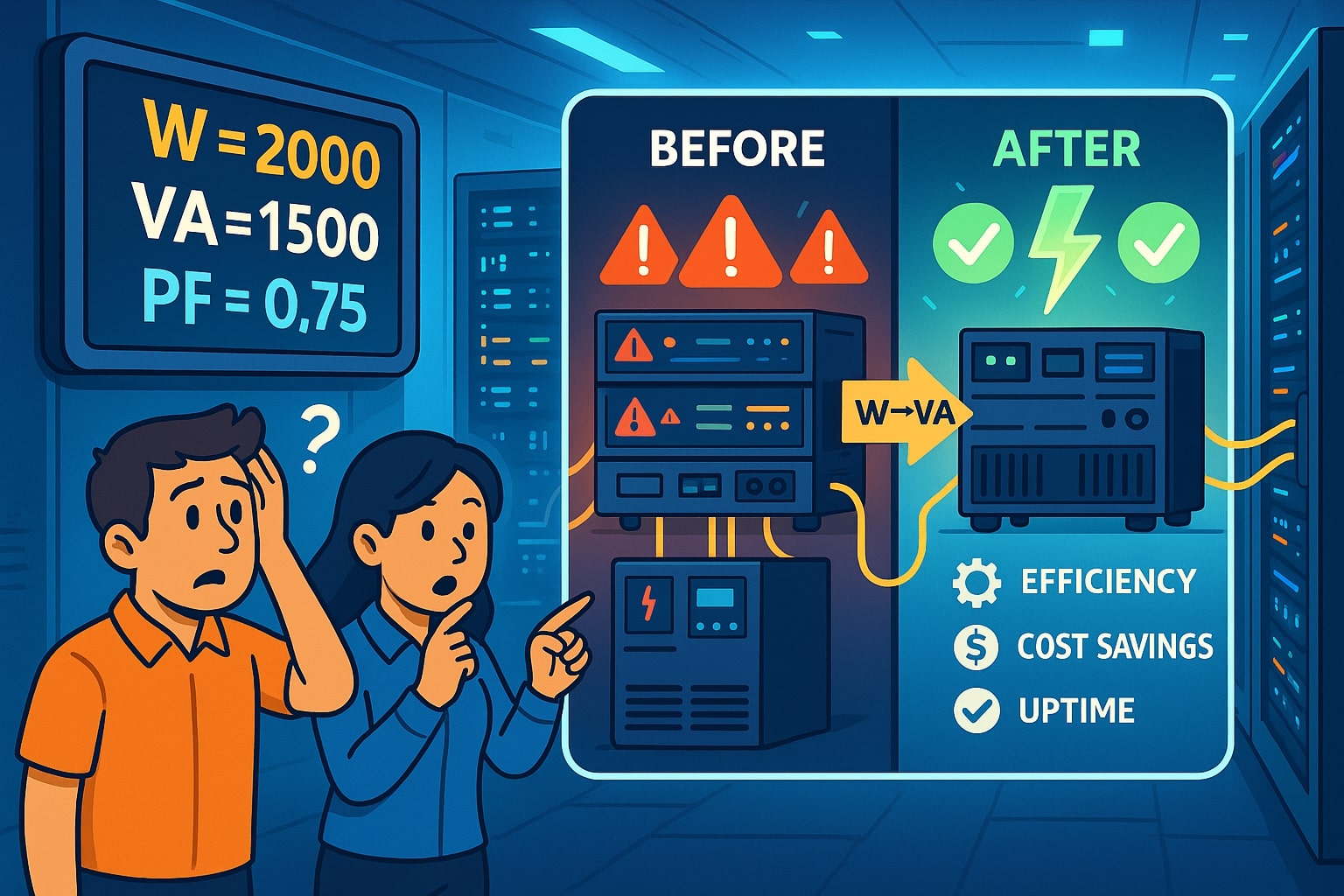 เครื่องมือแปลงวัตต์เป็นโวลต์แอมแปร์